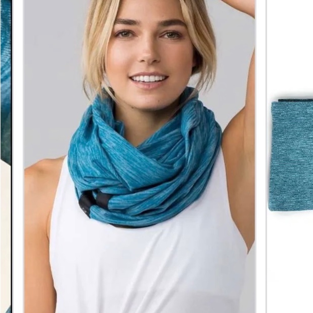 Lululemon Vinyasa scarf, teal. Perfect condition. Second scarf offered for free